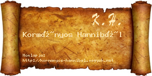 Kormányos Hannibál névjegykártya