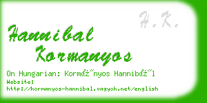 hannibal kormanyos business card
